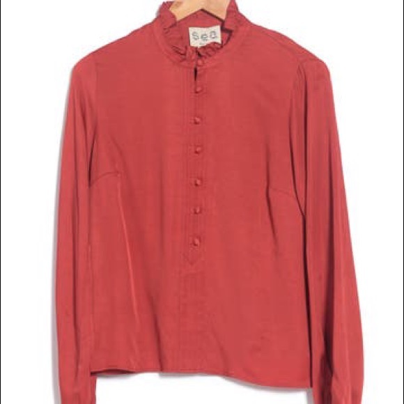 Sea New York Tops - Sea Ruffle Button Front Blouse